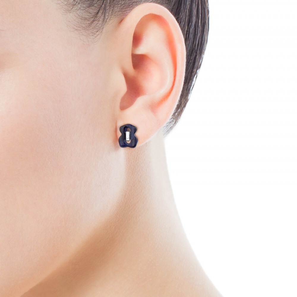 Authentic TOUS Silver Cruise Earrings W/ Sodalite
